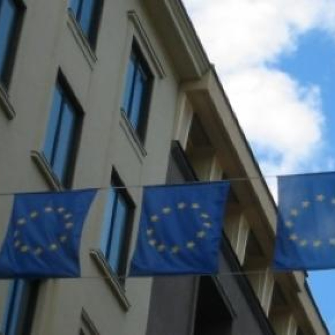 European Union flags in Finland