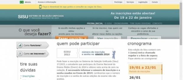 SISU abre as inscrições 2015 (Foto: Reprodução) SISU abre as inscrições 2015 (Foto: Reprodução)