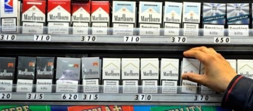 Cigarettes currently show brands in UK shops