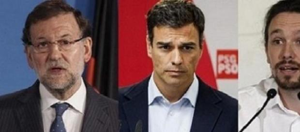 Rajoy, Sanchez e Iglesias Rajoy, Sanchez e Iglesias
