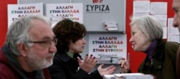 Partidários gregos da Syriza Partidários gregos da Syriza