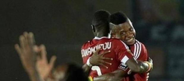 Congo's players celebrate at the final whistle Congo's players celebrate at the final whistle