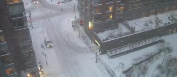 Tempesta di neve a New York, città fantasma Tempesta di neve a New York, città fantasma