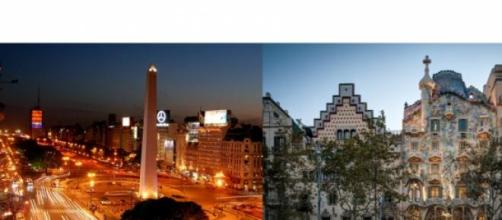Imágenes de Buenos Aires y Barcelona