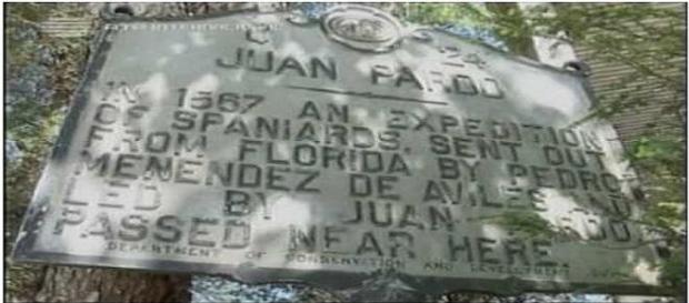Placa - Expedição de Juan Pardo, em 1567. Placa - Expedição de Juan Pardo, em 1567.