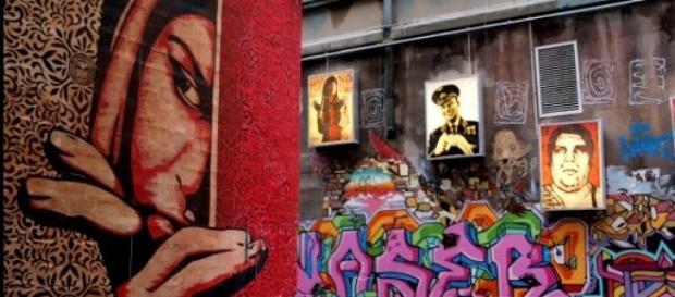Street art w Melbourne, Shepard Fairey Street art w Melbourne, Shepard Fairey