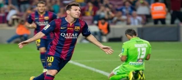 Messi marcando un gol cuando está bien Messi marcando un gol cuando está bien