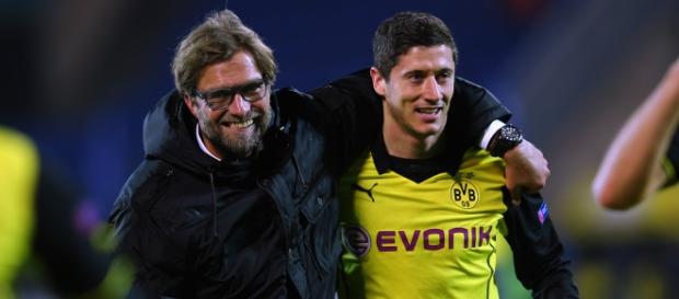Robert Lewandoski y Jürgen Klopp Robert Lewandoski y Jürgen Klopp