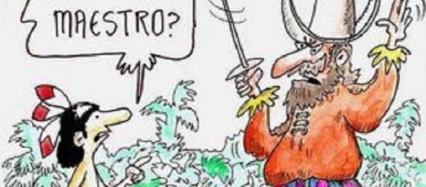 Chiste sobre la conquista española de América. Chiste sobre la conquista española de América.