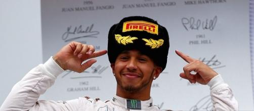 Lewis Hamilton after winning the Russian GP