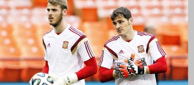 Imagen de ambos porteros con la Selección Imagen de ambos porteros con la Selección