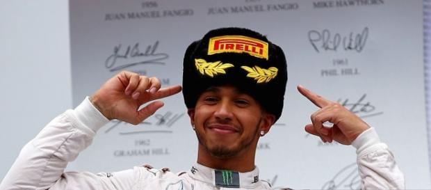 Lewis Hamilton after winning the Russian GP Lewis Hamilton after winning the Russian GP