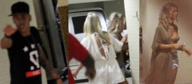 Neymar é flagrado com duas loiras no Hotel. Neymar é flagrado com duas loiras no Hotel.