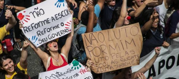 Foto: Mídia NINJA - Protesto dos alunos. Foto: Mídia NINJA - Protesto dos alunos.