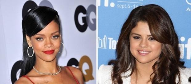 Rihanna e Selena Gomez no Victoria’s Secret 2015 Rihanna e Selena Gomez no Victoria’s Secret 2015