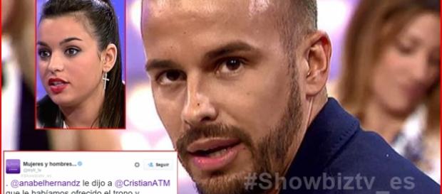 Cristian afirma: 'a Anabel le ofrecieron el trono' Cristian afirma: 'a Anabel le ofrecieron el trono'