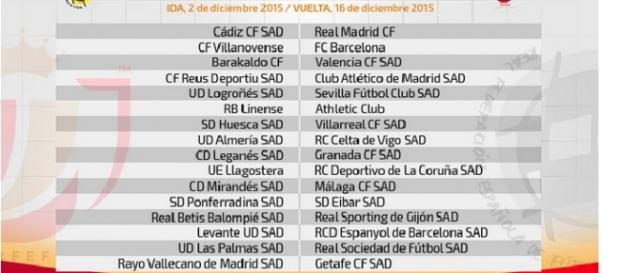 Sorteo de dieciseisavos de final de Copa del Rey Sorteo de dieciseisavos de final de Copa del Rey