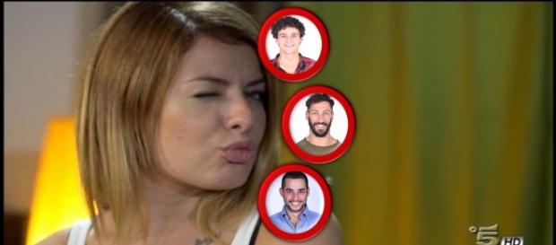 Verdiana e i concorrenti Thiago, Antonio e Diego Verdiana e i concorrenti Thiago, Antonio e Diego
