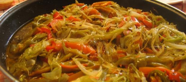 Imagen de nuestro plato: bacalao con piperrada Imagen de nuestro plato: bacalao con piperrada