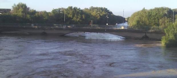 Il fiume Volturno in piena a Capua Il fiume Volturno in piena a Capua