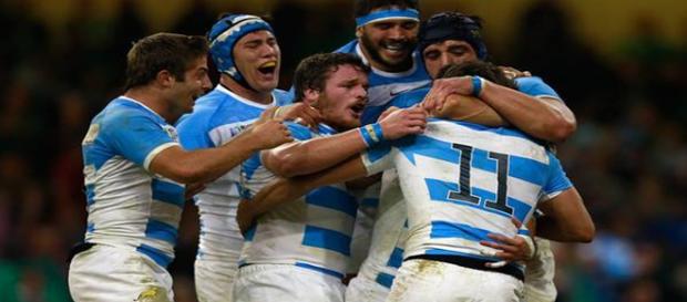 Los Pumas festejan el paso a las semifinales. Los Pumas festejan el paso a las semifinales.