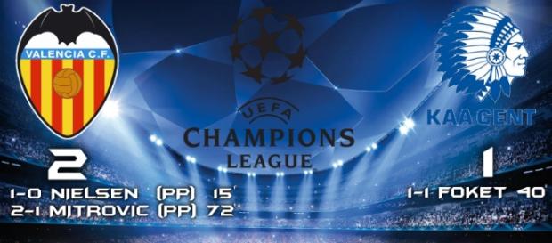 Valencia 2-1 KAA Gent de Champions League Valencia 2-1 KAA Gent de Champions League