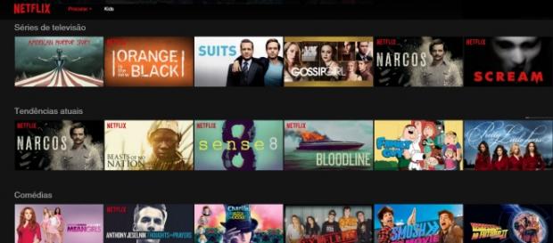 O catálogo conta com séries originais do Netflix. O catálogo conta com séries originais do Netflix.