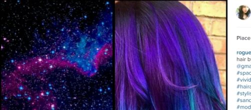 Space Galaxy hair su Instagram, ©roguehairstudio