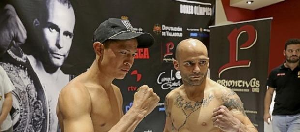 Kiko Martínez y Herald Molina durante el pesaje Kiko Martínez y Herald Molina durante el pesaje