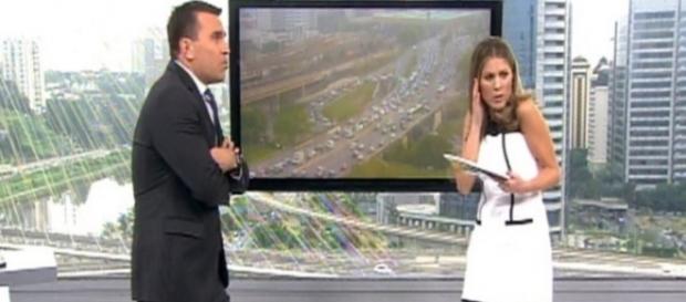 Lâmpada explode e assusta jornalistas da Globo Lâmpada explode e assusta jornalistas da Globo