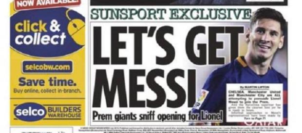 Portada del diario inglés "The Sun" Portada del diario inglés "The Sun"