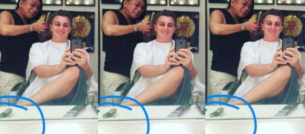 Luciano Huck se recusa a falar sobre cigarro Luciano Huck se recusa a falar sobre cigarro