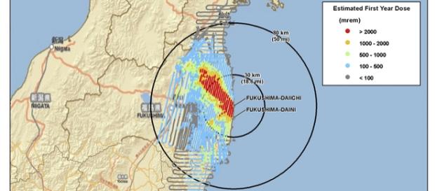 Mapa de la catástrofe de Fukushima Mapa de la catástrofe de Fukushima