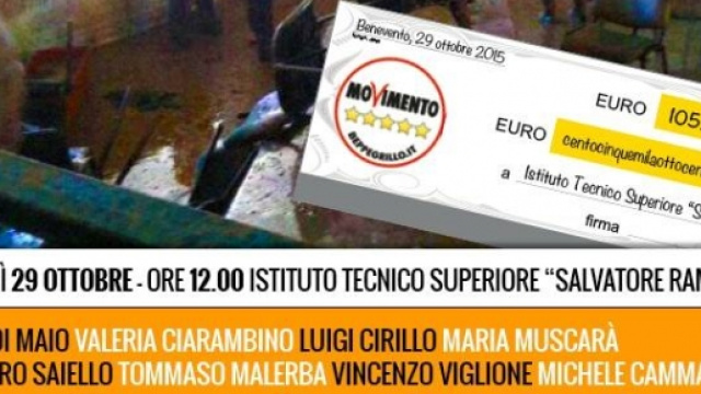 5Stelle donano 100mila euro per ricostruire scuola