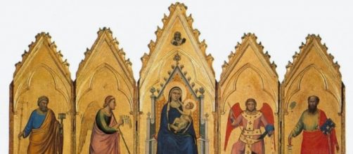 particolare di un polittico di Giotto a Milano