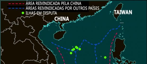 MAR DO SUL DA CHINA E ILHAS EM DISPUTA. MAR DO SUL DA CHINA E ILHAS EM DISPUTA.