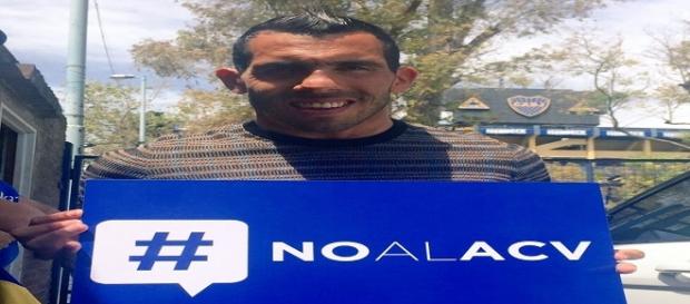 Carlos Tévez se solidarizó con la causa #NOALACV Carlos Tévez se solidarizó con la causa #NOALACV