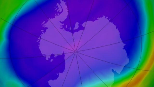 Rappresentazione del buco dell'ozono