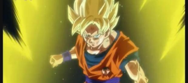 Goku dejando la transformacion Dios Goku dejando la transformacion Dios