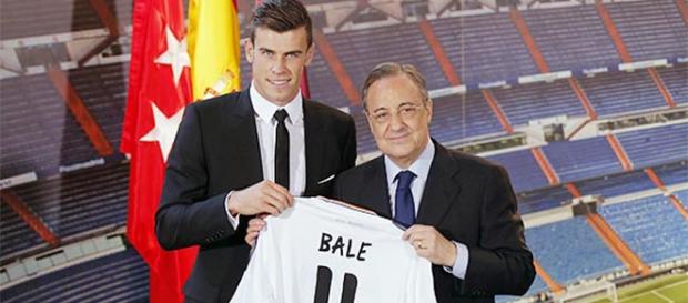 Bale y Florentino en la presentación del primero Bale y Florentino en la presentación del primero