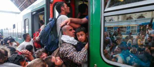 Imigranci próbujący dostać się do Niemiec Imigranci próbujący dostać się do Niemiec