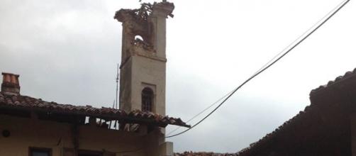 Il campanile crollato a Valperga