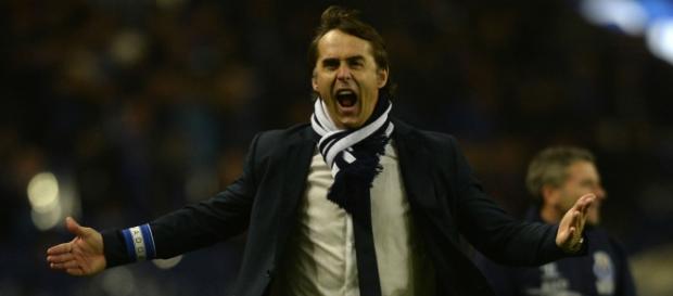 Julen Lopetegui celebrando una victoria Julen Lopetegui celebrando una victoria