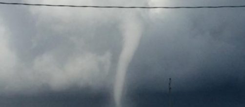 La tromba d'aria marina avvistata ad Otranto.