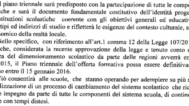Pof triennale, nuova scadenza 15/01/2016