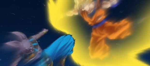 Goku y Bills en los ultimos momentos de la batalla Goku y Bills en los ultimos momentos de la batalla