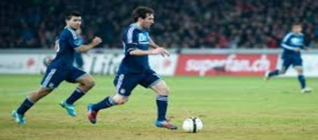 Messi en un partido amistoso con su selección Messi en un partido amistoso con su selección