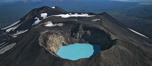 Karymsky lake, formed in a volcano
