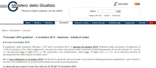 Concorso Ministero della Giustizia 1500 posti