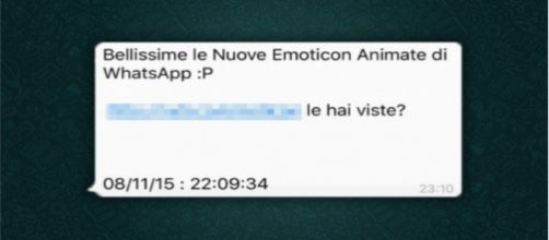 Il messaggio-truffa inviato tramite WhatsApp